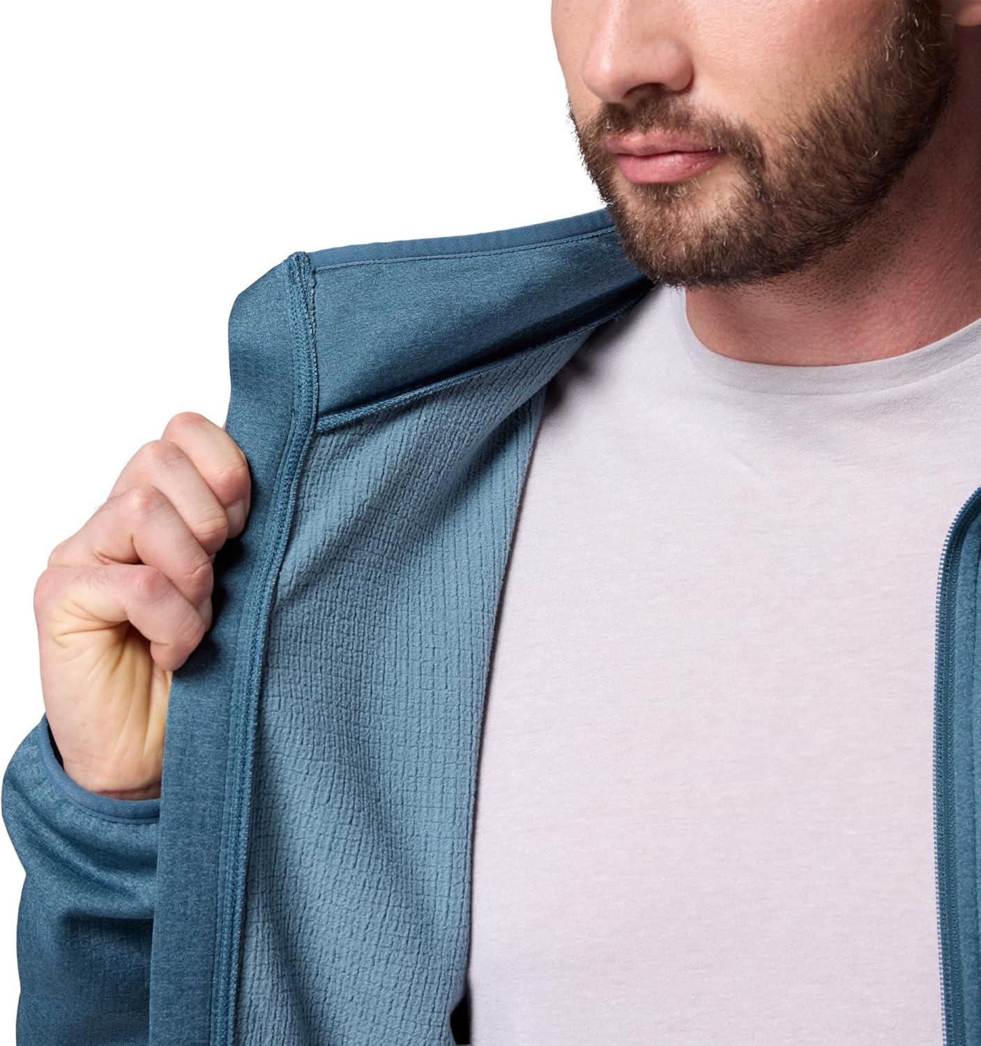 imageColumbia mens Essential Hike Grid Fleece Full ZipEverblue