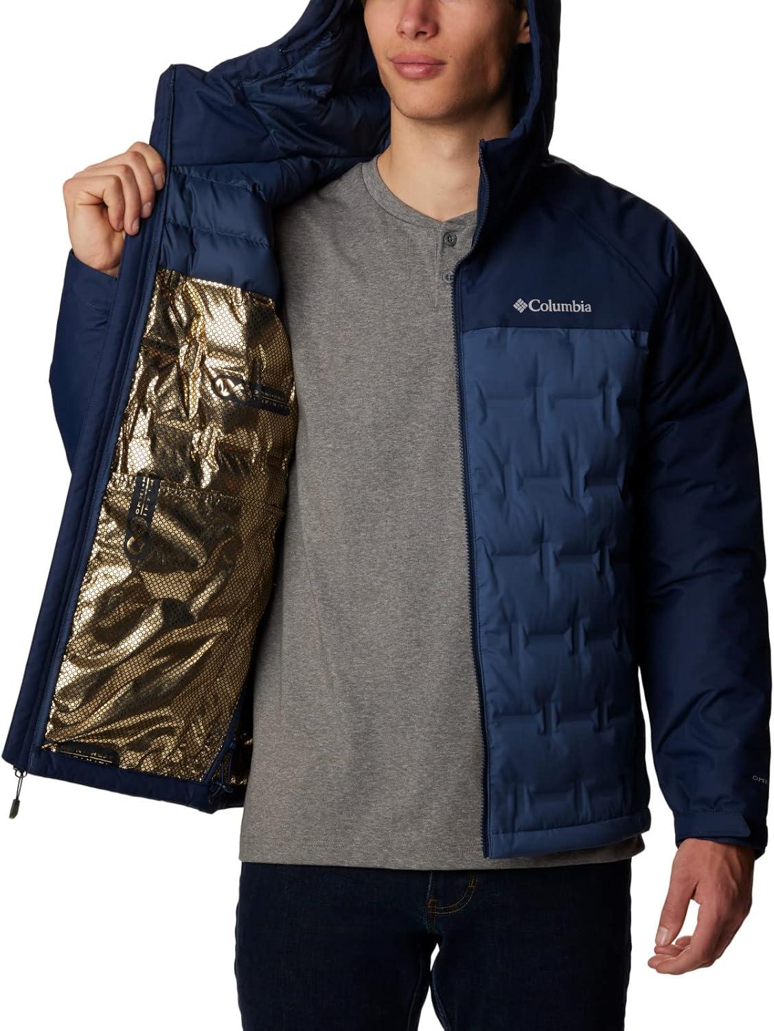 imageColumbia mens Grand Trek III Down Hooded JacketDark Mountain Collegiate Navy