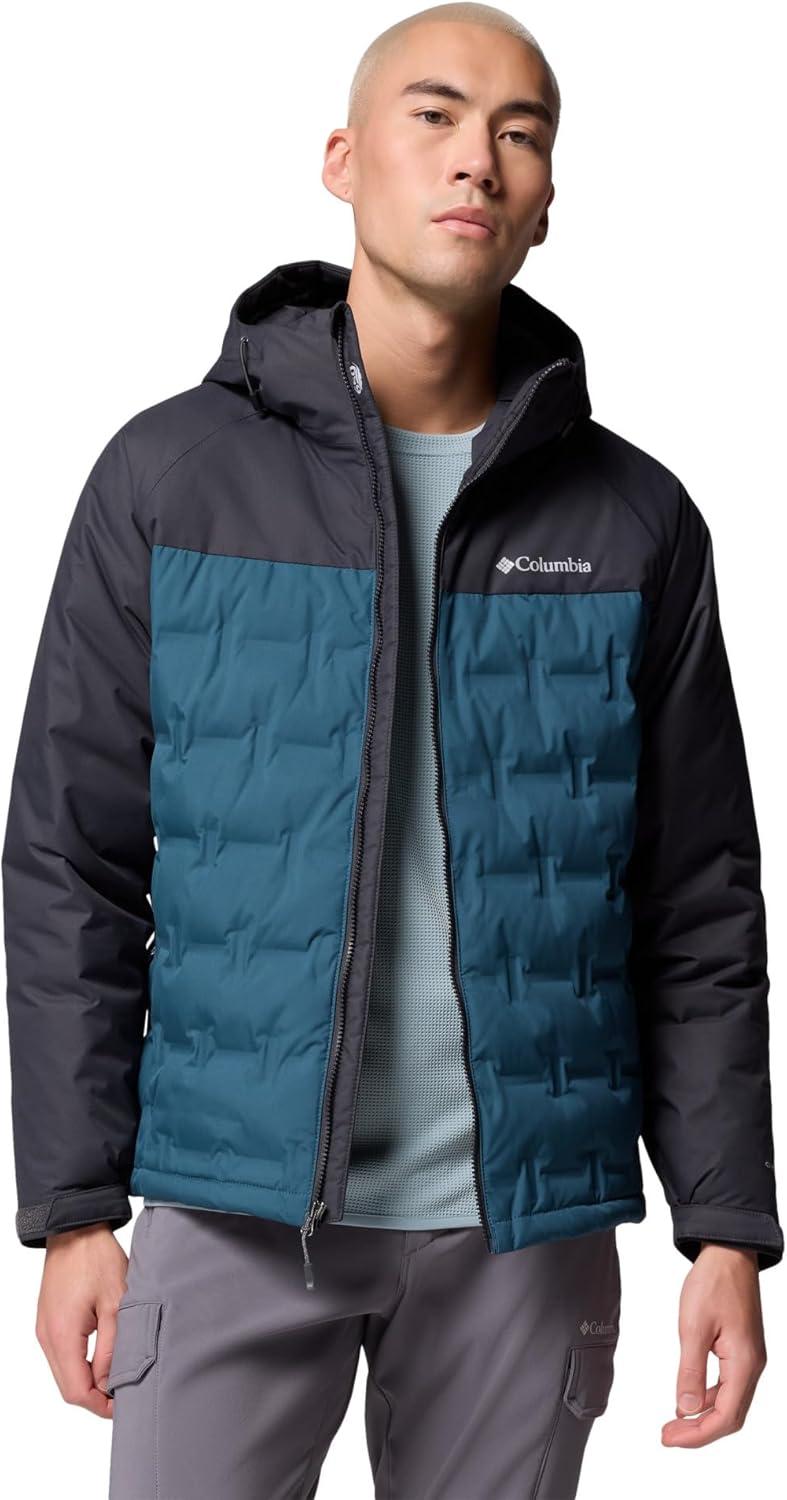 imageColumbia mens Grand Trek III Down Hooded JacketEverblueShark