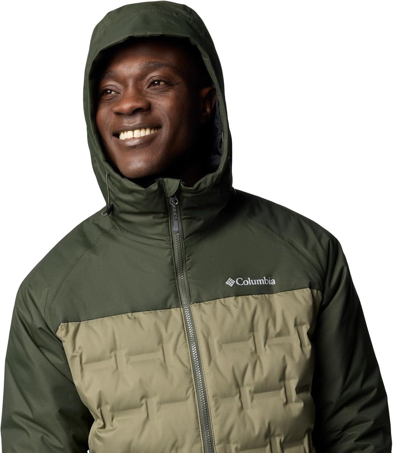imageColumbia mens Grand Trek III Down Hooded JacketStone GreenGreenscape
