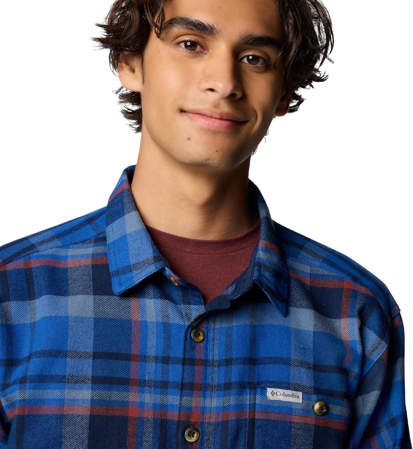 imageColumbia mens Pitchstone Heavyweight Flannel IiCollegiate Navy Multi Plaid