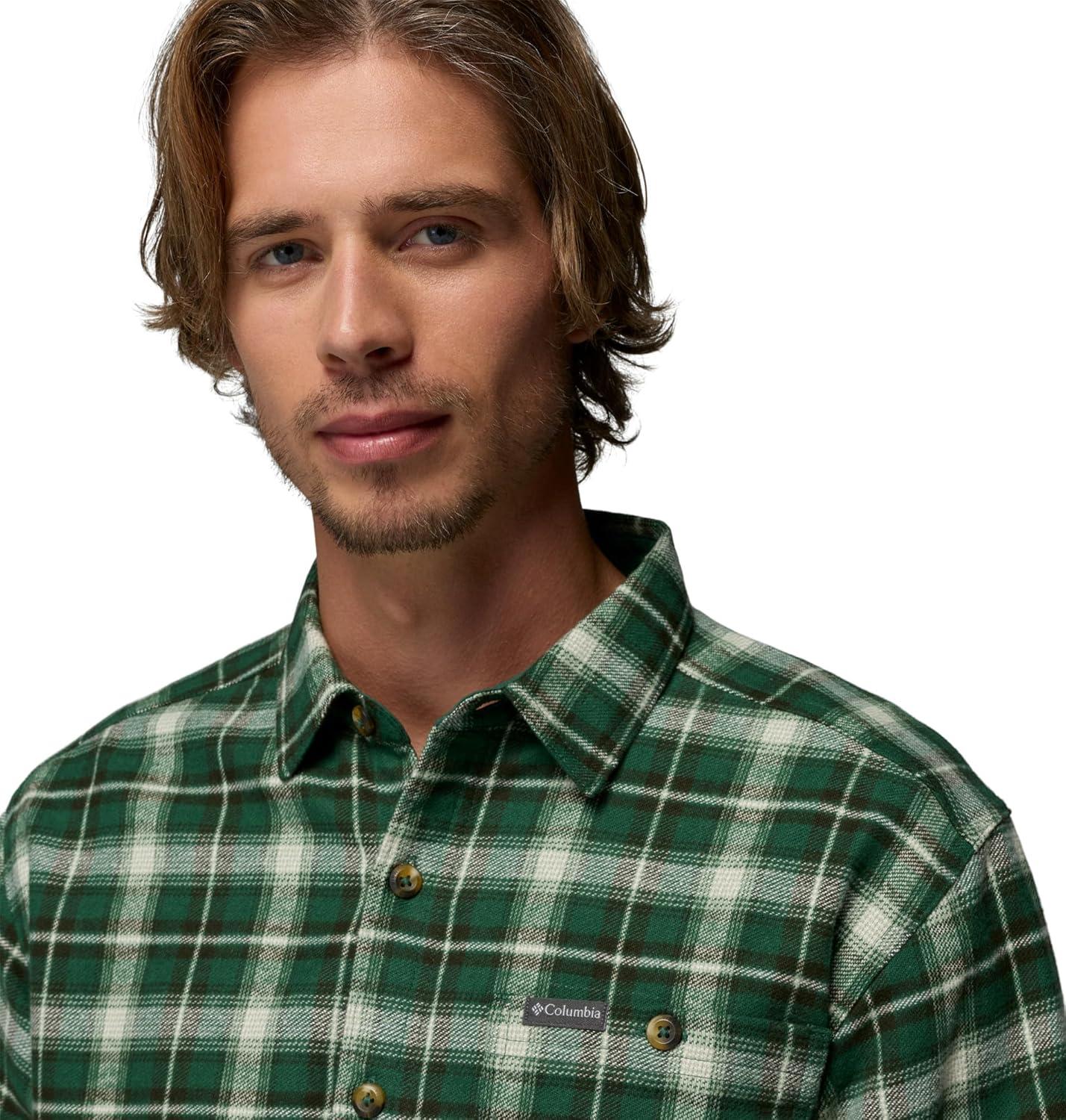 imageColumbia mens Pitchstone Heavyweight Flannel IiRain Forest Railway Tartan