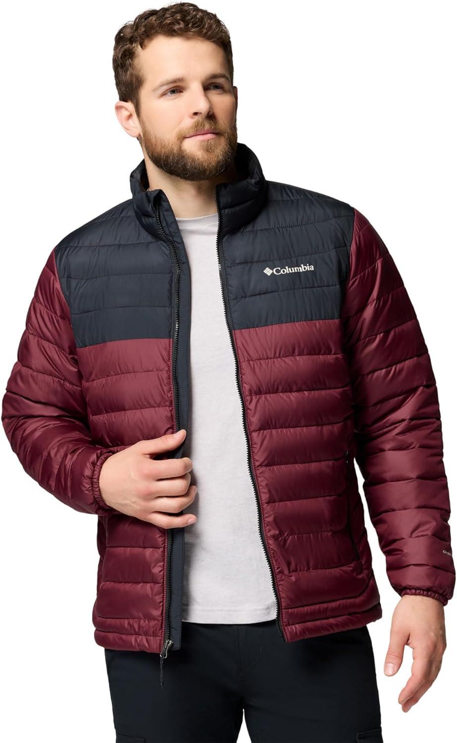 imageColumbia mens Powder Lite Ii JacketRich WineBlack