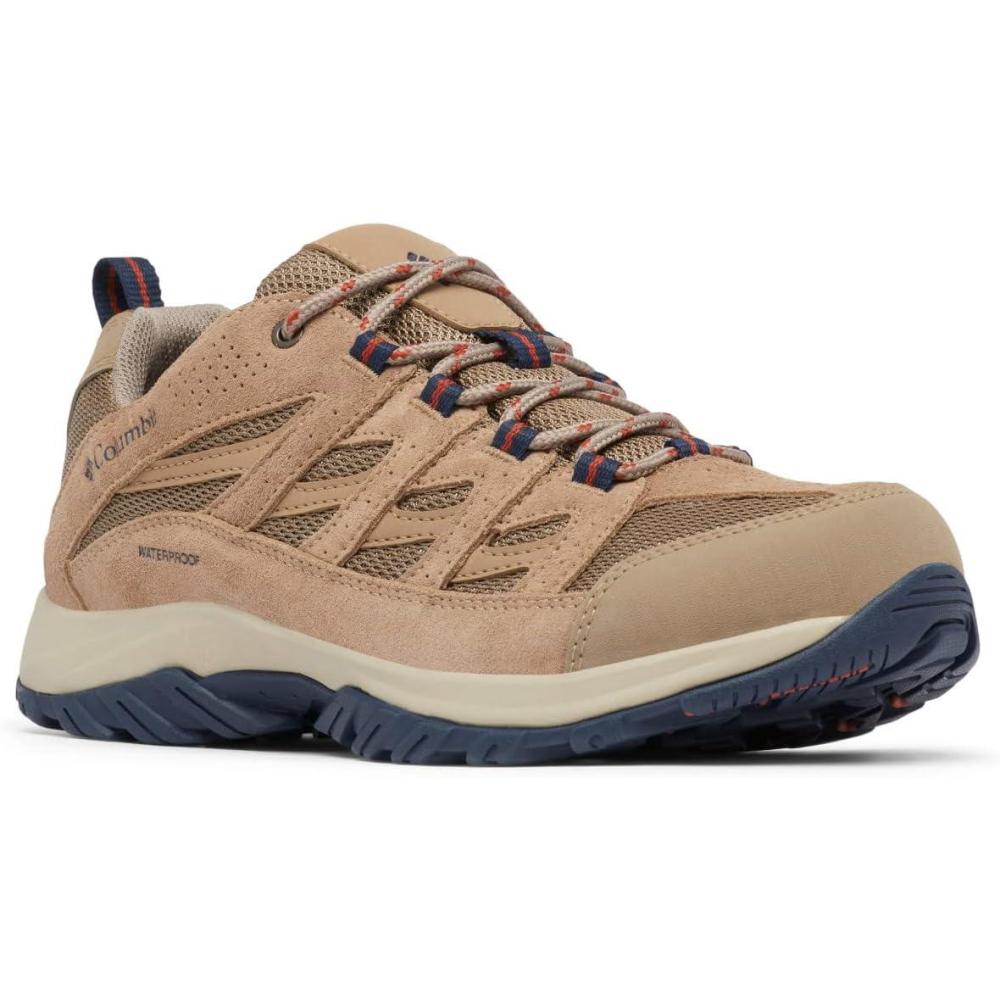imageColumbia Mens Crestwood Hiking BootsAsh Brown  Warp Red