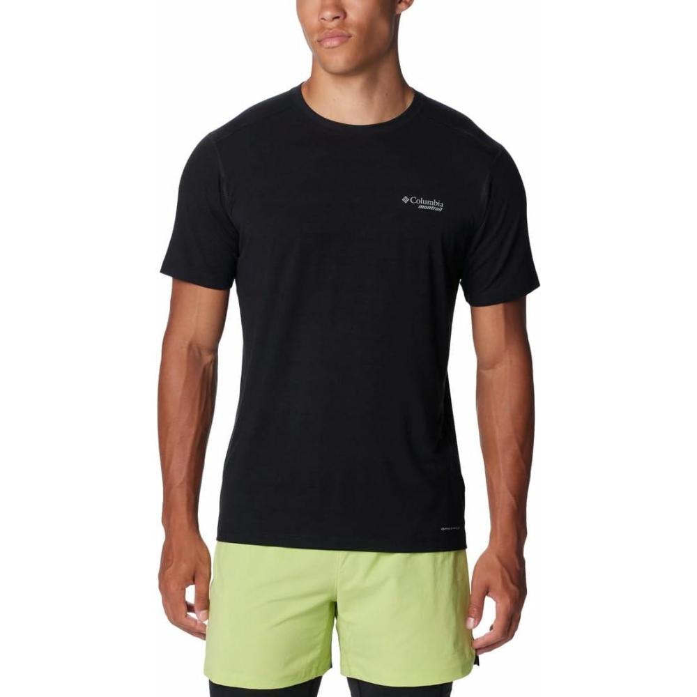 imageColumbia Mens Endless Trail Running Tech TeeBlackPale Blue Montrail Graphic