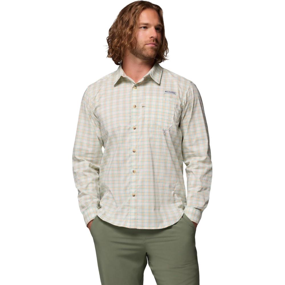 imageColumbia Mens Harbor Peak Long Sleeve ShirtMisty Jade Wayward Tartan