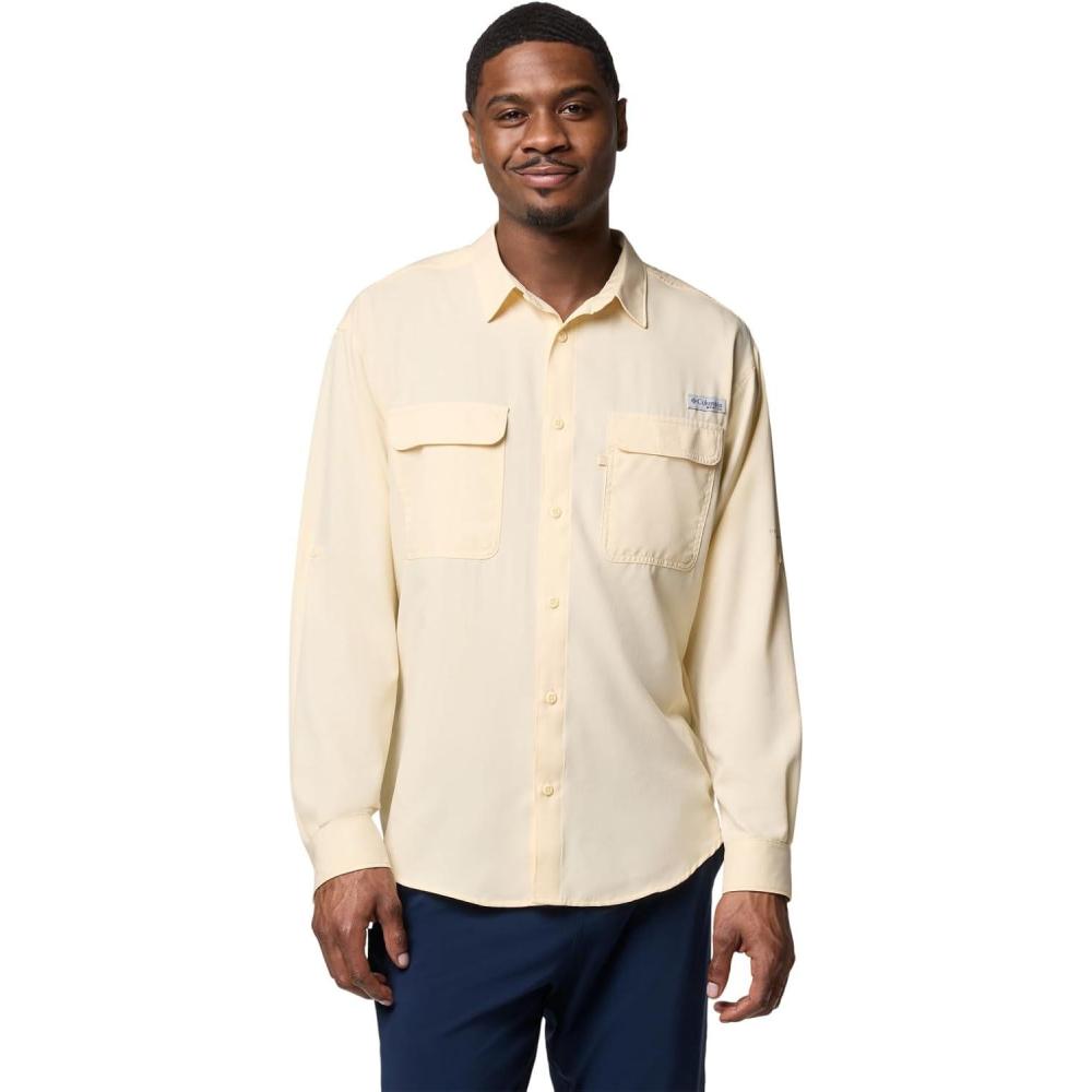 imageColumbia Mens PFG Backwater Long Sleeve ShirtLemon Wash
