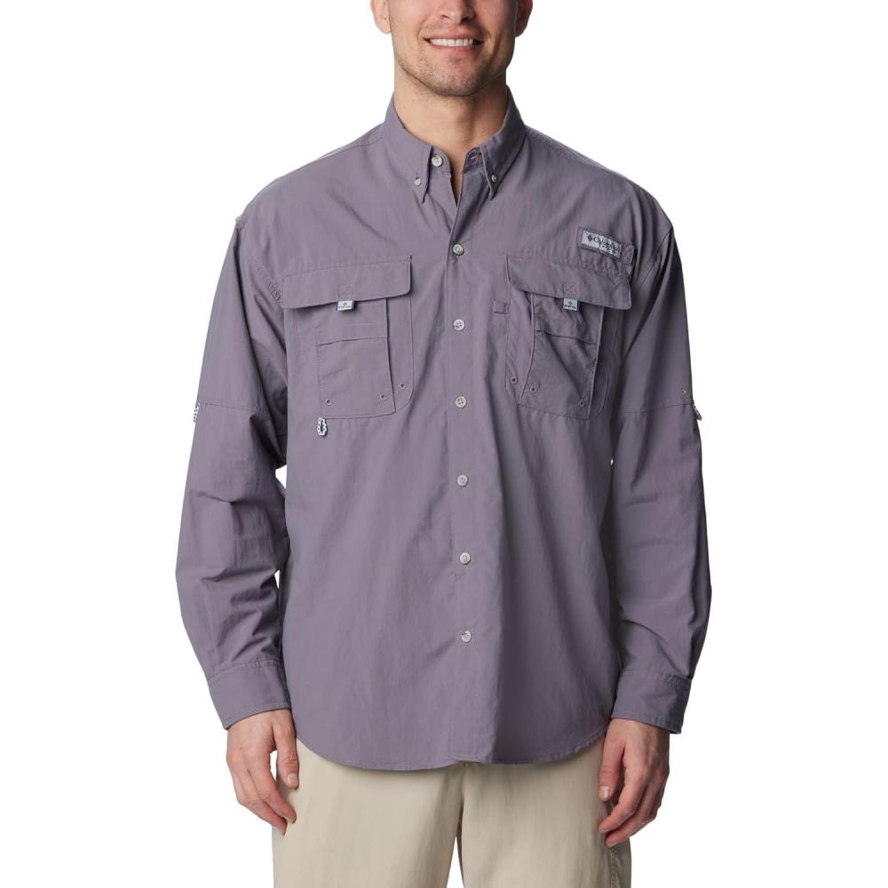 imageColumbia Mens PFG Bahama II Long Sleeve ShirtGranite Purple