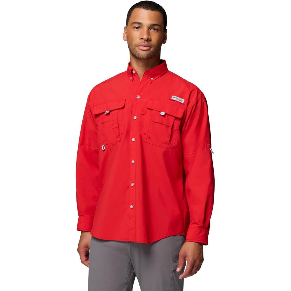 imageColumbia Mens PFG Bahama II Long Sleeve ShirtRed Spark
