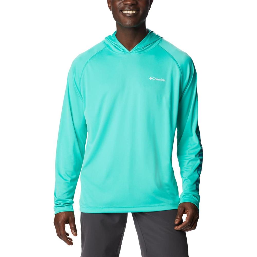 imageColumbia Mens PFG Uncharted HoodieElectric TurquoiseDeep Marine