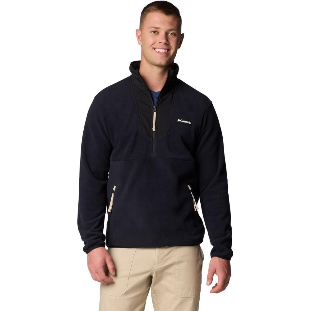 imageColumbia Mens Sequoia Grove Half Zip FleeceBlackBlackAncient Fossil Pulls
