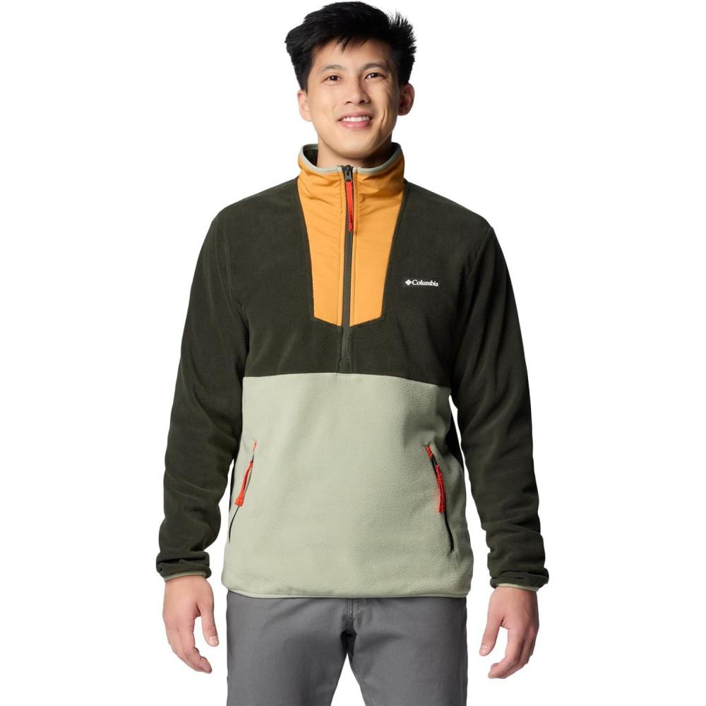 imageColumbia Mens Sequoia Grove Half Zip FleeceGreenscapeSunstoneSafariSpicy Pull