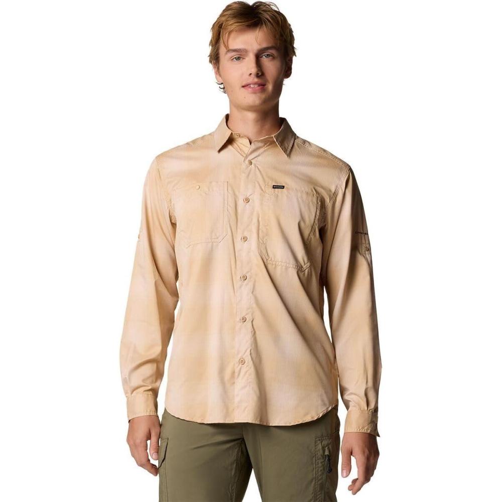 imageColumbia Mens Silver Ridge Utility Lite Plaid Long SleeveCanoe Large Blur Check