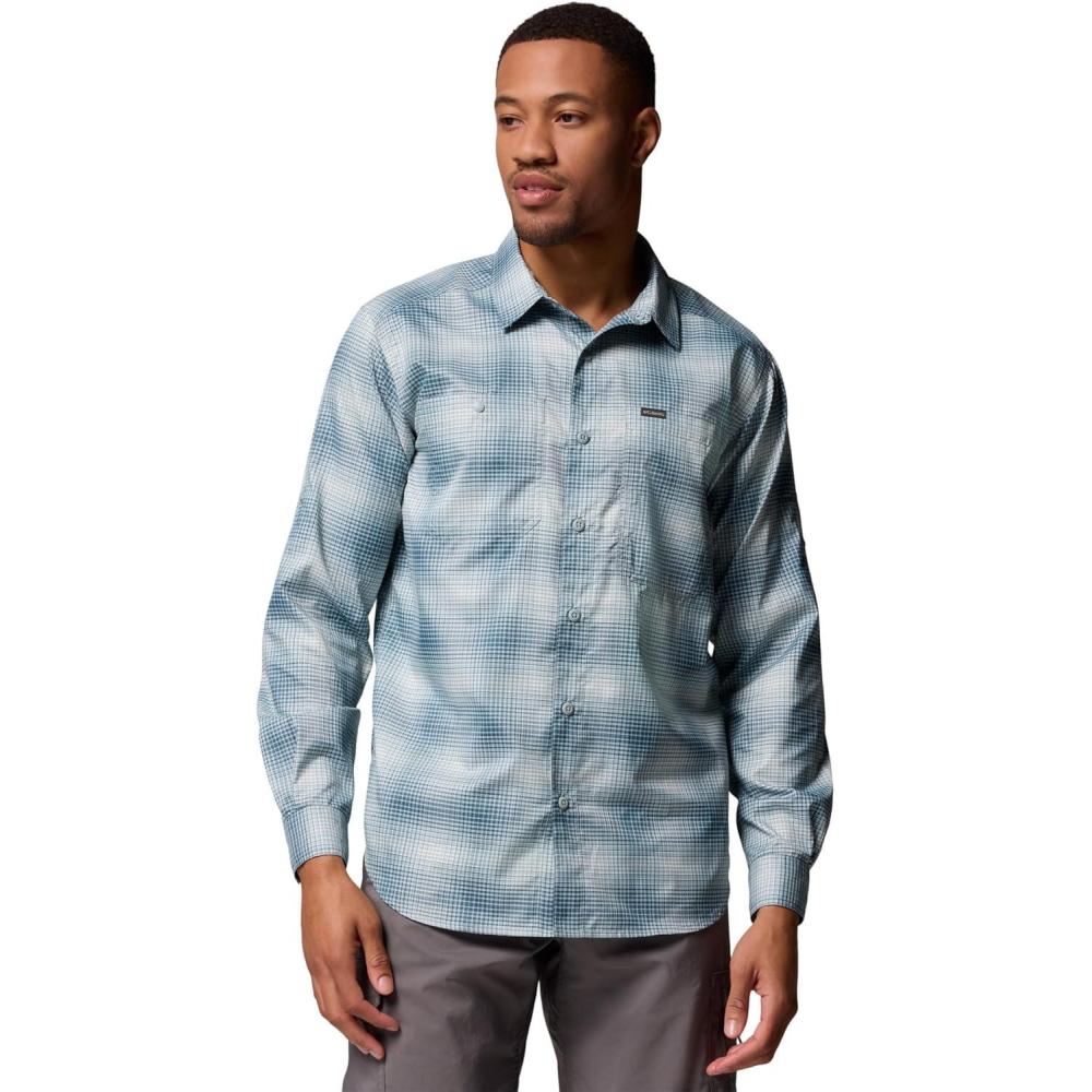 imageColumbia Mens Silver Ridge Utility Lite Plaid Long SleeveEverblue Ridge Ombre