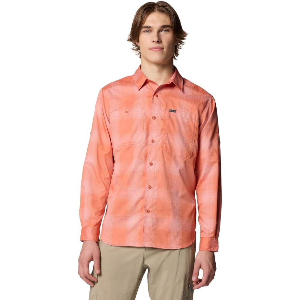 imageColumbia Mens Silver Ridge Utility Lite Plaid Long SleeveTuscan Large Blur Check