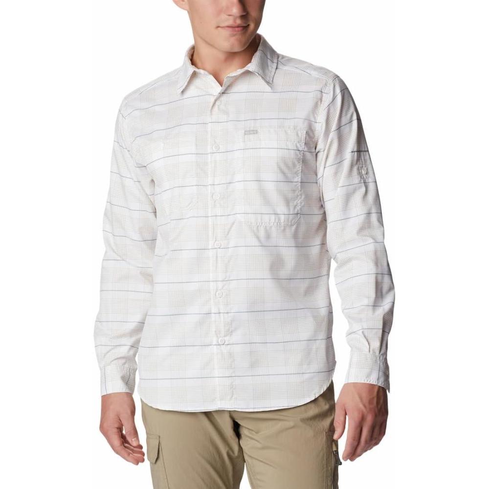 imageColumbia Mens Silver Ridge Utility Lite Plaid Long SleeveWhite Trail Crossing Plaid