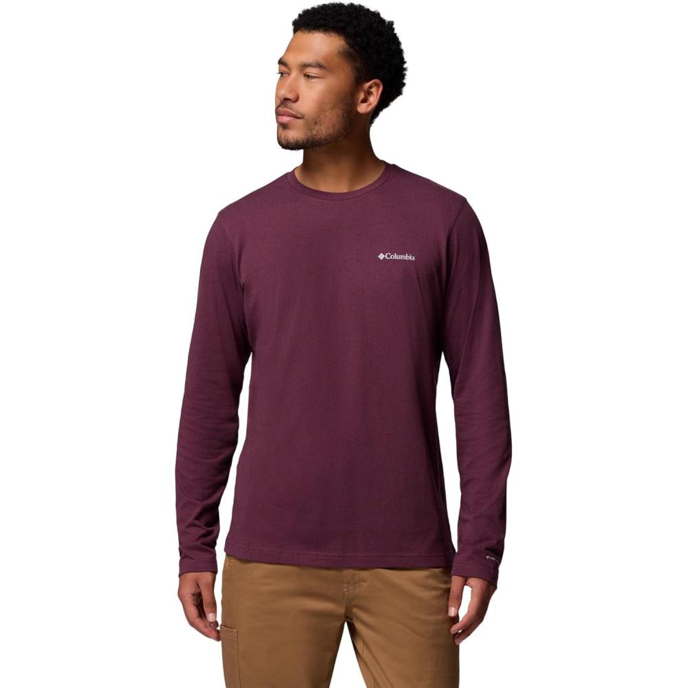 imageColumbia Mens Thistletown Hills Long Sleeve CrewRich Wine Heather