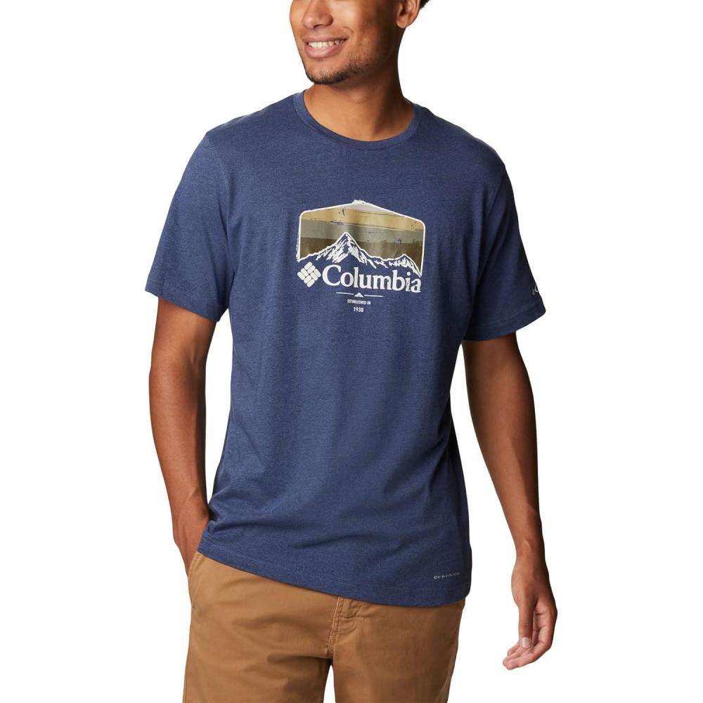 imageColumbia Mens Thistletown Hills Short SleeveDark Mountain HeatherHikers Graphic