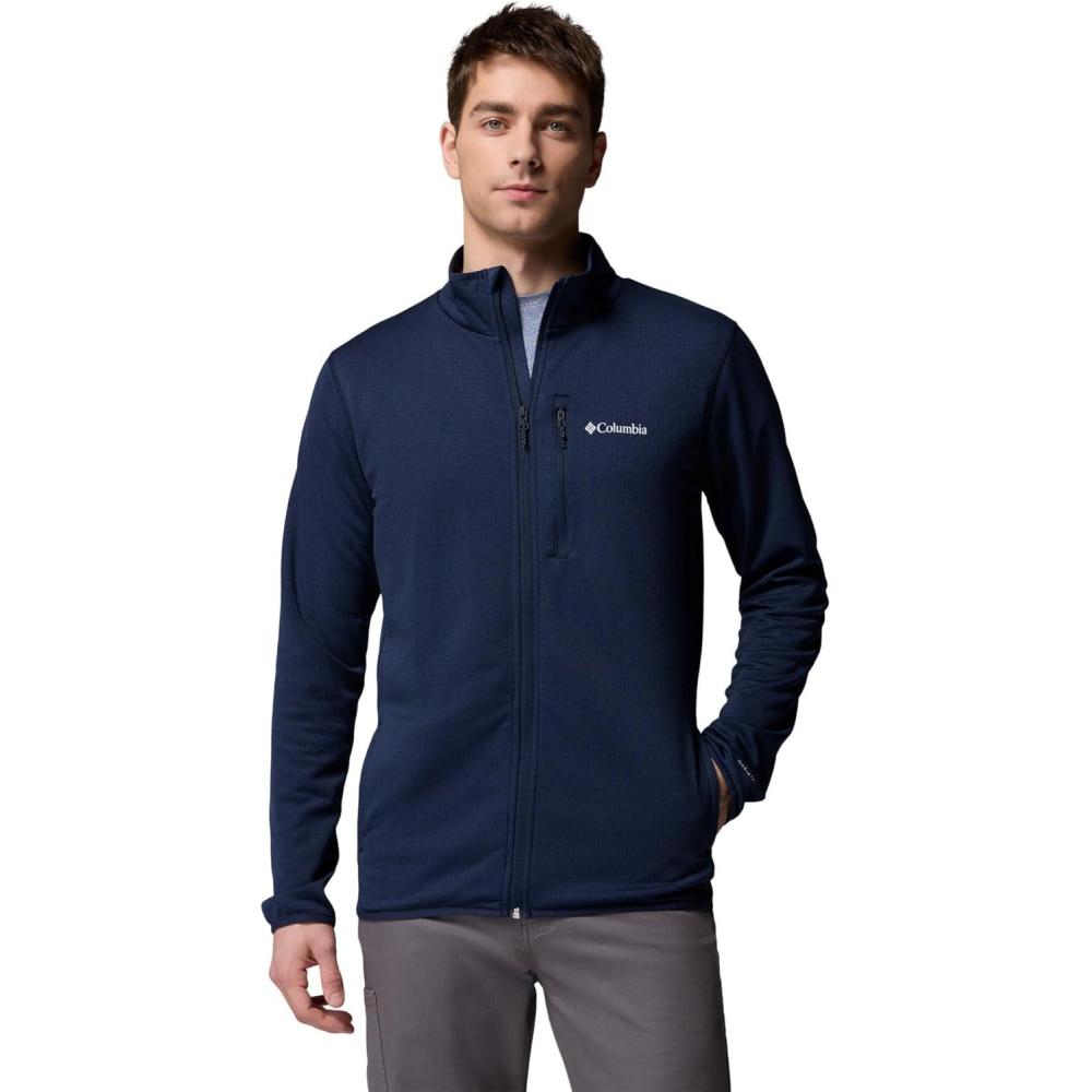 imageColumbia mens Essential Hike Grid Fleece Full ZipCollegiate Navy