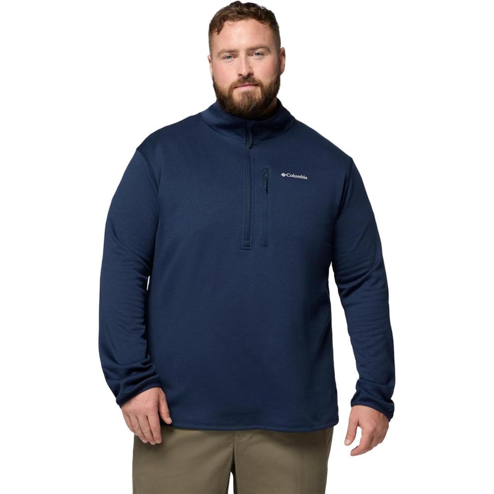 imageColumbia mens Essential Hike Grid Fleece Half ZipCollegiate Navy