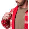 Columbia Mens Cornell Woods Fleece Lined Shirt Jacket(Mountain Red Lumberjack Tartan)