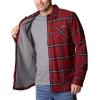 Columbia Mens Cornell Woods Fleece Lined Shirt Jacket(Red Jasper Windowpane)