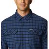 Columbia Mens Flare Gun Stretch Flannel(Night Tide Small Check)
