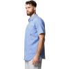 Columbia Mens Harbor Peak Short Sleeve Shirt(Vivid Blue Gingham)