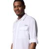 Columbia Men’s PFG Backwater Long Sleeve Shirt(White)