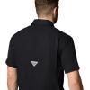 Columbia Mens PFG Backwater Short Sleeve Shirt(Black)