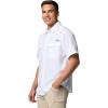 Columbia Mens PFG Backwater Short Sleeve Shirt(White)