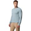 Columbia Men’s PFG Uncharted Graphic Tee Long Sleeve(Crushed Blue Heather/Guadalupe Drift)