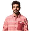 Columbia Mens PFG Uncharted Over Shirt(Dusty Crimson Twilights Stripe)