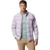 Columbia Mens PFG Uncharted Over Shirt(Lavender Pearl Twilights Stripe)