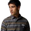 Columbia Mens PFG Uncharted Over Shirt(Shark Twilights Stripe)