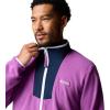 Columbia Mens Sequoia Grove Half Zip Fleece(Razzle/Coll Navy)