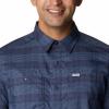 Columbia Mens Silver Ridge Utility Lite Plaid Long Sleeve(Collegiate Navy Trail Crossing Plaid)