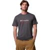 Columbia Mens Kwick Hike Graphic Short Sleeve Tee, Black Heather/Iconic Brand, Large