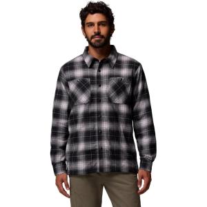 Columbia Mens Cornell Woods Fleece Lined Shirt Jacket(Black Lumberjack Tartan)