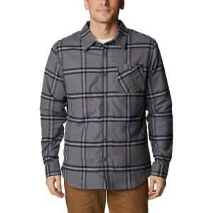 Columbia Mens Cornell Woods Fleece Lined Shirt Jacket(City Grey Windowpane)