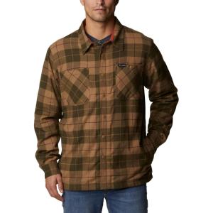 Columbia Mens Cornell Woods Fleece Lined Shirt Jacket(Delta/Warp Red Woodsman Tartan)
