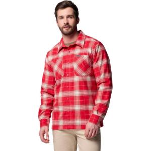 Columbia Mens Cornell Woods Fleece Lined Shirt Jacket(Mountain Red Lumberjack Tartan)