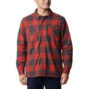 Columbia Mens Cornell Woods Fleece Lined Shirt Jacket(Warp Red/Delta Woodsman Tartan)