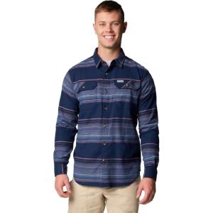 Columbia Mens Flare Gun Stretch Flannel(Collegiate Navy Vista Stripe)