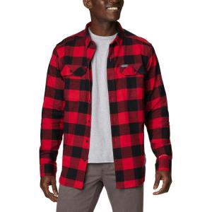 Columbia Mens Flare Gun Stretch Flannel(Mountain Red Twill Buffalo Check-legacy)