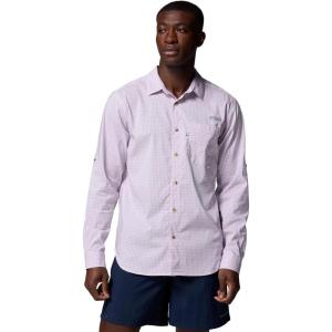 Columbia Mens Harbor Peak Long Sleeve Shirt(Lavender Pearl Micro Gingham)