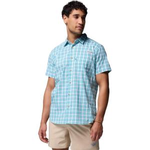 Columbia Mens Harbor Peak Short Sleeve Shirt(Blue Echo Wayward Tartan)