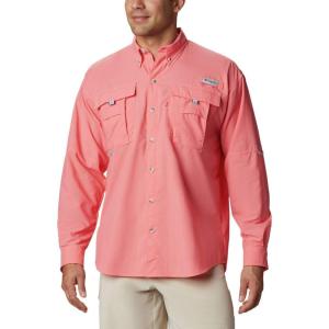 Columbia Men’s PFG Bahama II Long Sleeve Shirt(Salmon)