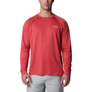 Columbia Mens PFG Solar Stream Long Sleeve(Sunset Red)