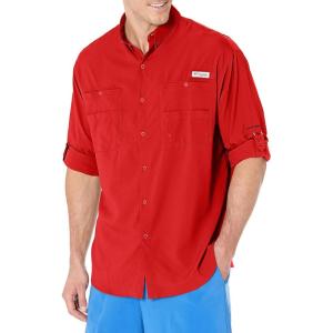 Columbia Mens PFG Tamiami Ii Long Sleeve Shirt(Red Spark)